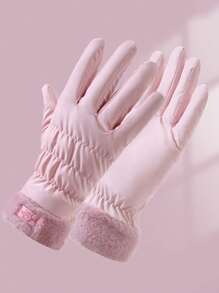 1 Pair Women's Waterproof Winter Gloves, Warm Windproof Thermal Lined Touchscreen Gloves For Cycling, Driving, Outdoor Activities Prevent Rain Autumn Accessories