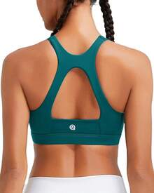 Racerback Molded Cup Sports Bra With Sewn In Pads - B-green - View 10