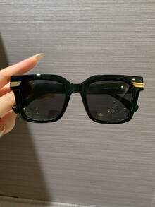 Black Polarized Retro Square Plastic Sunglasses For Men & Women - Classic Fashion Design | UV Protection For Outdoor Sports, Cycling, Travel, Beach, Driving & Fishing | Summer Sun Shade With Anti-Glare Lenses - 黑色 - 查看 2