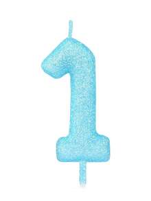Light Blue Sprinkle Digit 0-9 Birthday Party Theme Cake Decorative Candles - Light Blue - View 9
