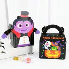 Cartoon Portable Paper Box Pumpkin Ghost Vampire Pattern Baking Biscuit Dessert Packaging Box Happy Halloween Party Gift Box Home Decor Halloween Decor Room Decor