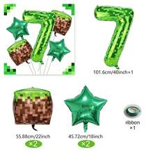1 Set mit 40 Zoll grünen Zahlenballons 0-9, moderne Pixel-Stil grüne Folienballons, Pixel-Würfel Aluminiumfolienballons geeignet für grüne Geburtstagballons, Pixel-Welt-Spiel-Thema Geburtstagsdekoration, Spiel-Thema Geburtstagsdekoration, geschlechtsneutrale Geburtstagsdekoration, Abschlussfeier, Jahrestag, Feier, Familientreffen, Feiertagsdekoration, Wald-Thema Geburtstag, Themen-Geburtstag, Fotorequisiten. - Verschiedenfarbig - Übersicht 19
