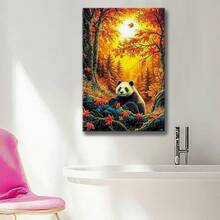 1pc RICUVED Diamond Art Painting Kits For Adults, Panda Painting Kits Animal Diamond Art Kit For Beginner, Diamond Painting Full Round Drill Art And Crafts For Gift Decor Wall Art Canvas Poster Framed - Wrapped Framed Canvas, Vertical - Khung vải - Xem 7