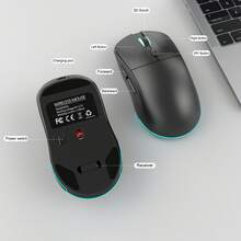 1 件 2.4G 无线 USB 可充电静音游戏鼠标，带锂电池和彩色背光，适用于 PC/IPad、平板电脑、笔记本电脑 - 彩色 - 查看 7
