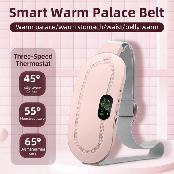 1800 MAh Electric Menstrual Spasm Massager Vibrator Heating Belt Suitable For Relieving Menstrual Discomfort, Keeping Waist And Abdomen Warm, Women's Gift Rechargeable
