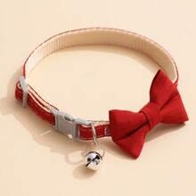 1pc Adjustable Bow Tie Collar With Bell For Small Cats And Dogs, Suitable For Outdoor Wear