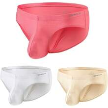 Mens Silk Underwear Briefs Pack Bulge Enhancing Pouch Stretch Bikini Underwear Straight Men L XL 2XL 3XLChristmas IVEB - 多用途-03 - 查看 1