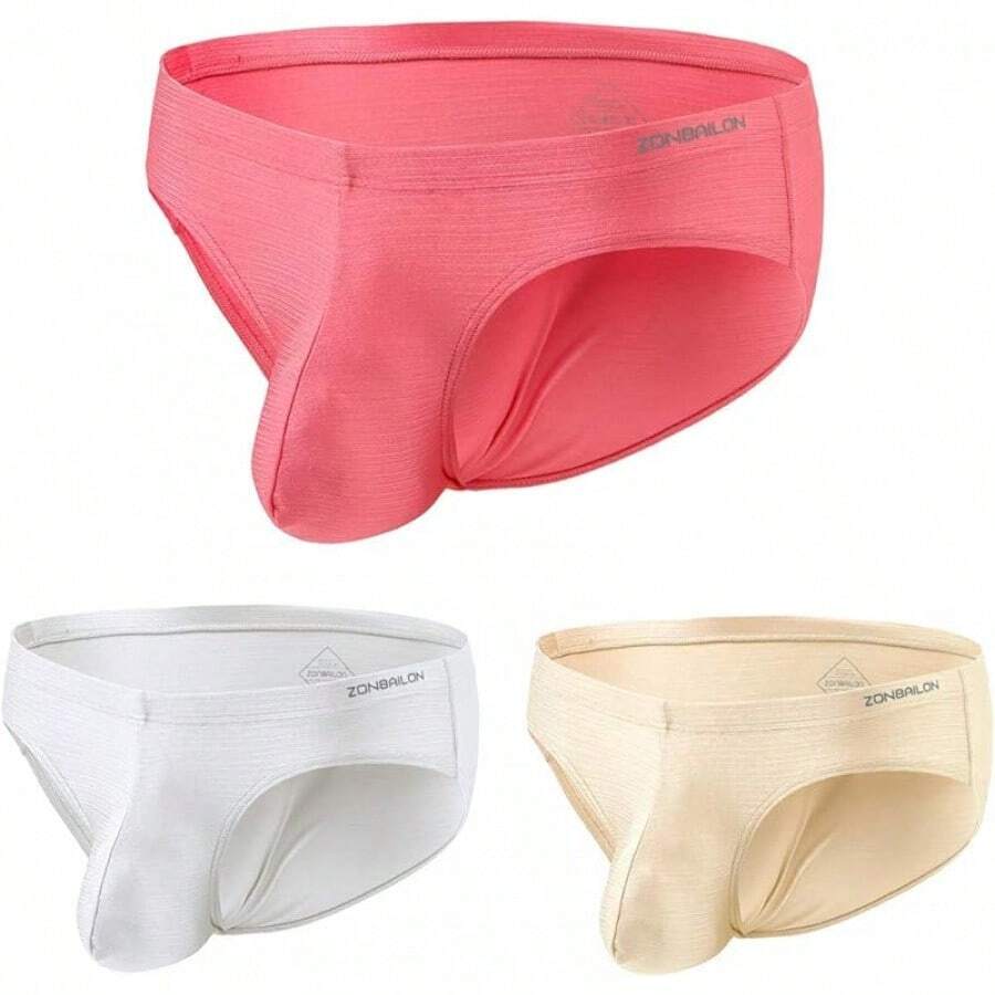Mens Silk Underwear Briefs Pack Bulge Enhancing Pouch Stretch Bikini Underwear Straight Men L XL 2XL 3XLChristmas IVEB - 多用途-03 - 查看 1