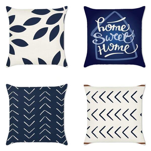 Linen Cushion Cover Lemon Fruit Pattern Cushion Cover Set Of 4 Square Decorative Cushions Sofa Cushion Cover For Wolf Pattern Cushion Cushion Covers Decorative Decorative Christmas Cushion Couch Cushion