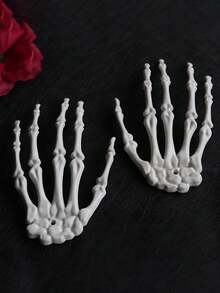 2 件/对万圣节骷髅手逼真且尖锐的骷髅手道具适用于万圣节主题派对、花园、庭院、鬼屋、家居装饰万圣节装饰秋季装饰房间装饰秋季装饰