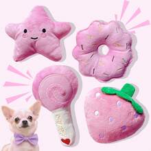 4 件/套小狗吱吱叫狗玩具套装毛绒小狗，可爱咀嚼宠物狗玩具带吱吱叫声适合小型犬玩耍，小型到中型犬毛绒玩具 - 彩色 - 查看 7