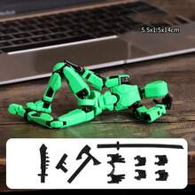 1个T13儿童智能可动人偶，3D打印机器人，多关节可动，DIY组装减压玩具，桌面摆件，适合游戏玩家，3岁以上男孩女孩适用，新年/生日礼物 - 彩色 - 查看 11