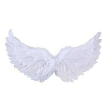 Feather Wings, Fairy Wings, Stage Performance Halloween Costume Angel Wings, With A Crown And Magic Wand, Suitable For Halloween, Christmas, Birthday Parties, And Cosplay - 白色 - 查看 1