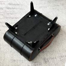 1PC Premium Oil-Wax Leather Storage Ottoman Footstool - Multi-Functional Shoe Changing Bench, Low Stool For Living Room, Bedroom, Entryway Decor | Quick Ship & Home Organization Essential