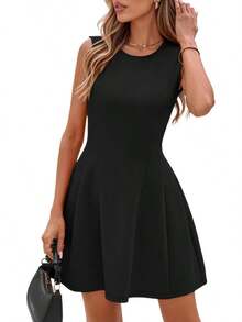 Summer Dresses Women 2025 Elegant Classy A Line Business Casual Work Graduation Cocktail Short Dress - màu nâu - Xem 11