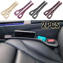 2Pcs Car Seat Gap Filler Seat Crevice Storage Box Bag Between Seats Console Organizer Decoration Interior Auto Accessories - A - View 9