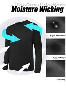Paquete de 6/12 camisetas de manga larga para hombre, secado rápido, absorbe la humedad, atléticas, correr, gimnasio, entrenamiento - 12 piezas - Ver 6