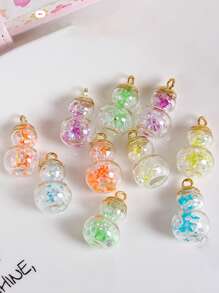 10 pièces (couleurs aléatoires) Charms en résine luisante en forme de coquillages de mer, cœur, calebasse, boule de verre pour le DIY, l'artisanat, la fabrication de bijoux, les sangles de téléphone portable, la décoration de sac, les ornements de mini-paysage