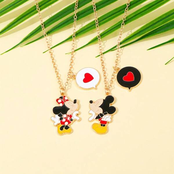 Disney 2 stuks. Mickey en Minnie hartvormige hangerketting, het perfecte Valentijnsdagcadeau, een Disney-speeltje. Disney-decoraties. Donald Duck. Disney-decoraties. De perfecte keuze voor kamerdecoratie, bankdecoratie, feestdecoratie, verjaardagscadeaus en diverse festivalcadeaus. Het is het perfecte cadeau voor vrienden of partners. Afstudeerceremonie.