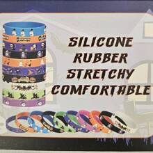 10 PCS Halloween Party Favors Silicone Bracelets Rubber Wristbands For Halloween Trick Or Treat Party Kids Goodie Bag Stuffers Fillers Decorations Accessories Supplies