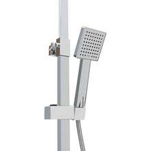 YUNRUX Shower System With Shelf 3 Functions Wall Mounting LED Shower Set Rain Shower Fitting Shower Heads, Single Lever Mixer - Silver - View 7