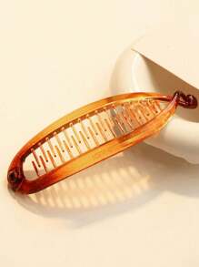 2pcs/1pc Simple Matte Solid Color Fish Tail Clips, Elegant Vertical Ponytail Banana Clips Solid Color Casual PP (Polypropylene) Ponytail Clips For Daily Commute, Non-Damaging (Please Purchase Cautiously If You Have Thick Hair)