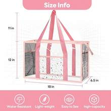 Beach Tote Bag - Waterproof PVC Stadium Approved - Large Transparent Bag Pool, Concert2025 - Hồng - Xem 2