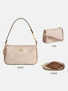 Coach Bolso de hombro Nolita 19 de lona con diseño icónico, bolso cruzado para mujer, bolso de axila vintage, bolso de mano cuadrado, maletín elegante de viaje, bolso de embrague