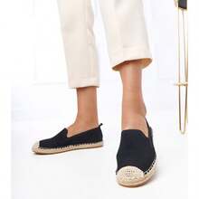 Chaussures plates simples et polyvalentes pour femmes, idéales pour les vacances - Noir - Voir 2