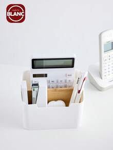 1 件竹木隔断收纳盒，创意多功能桌面收纳盒，化妆品、化妆刷、文具遥控器收纳，Esk 收纳盒，遥控器支架，收纳盒，多隔层，竹木隔断，节省空间，生日礼物，办公室工作人员，家庭用户，电子爱好者，数码小工具爱好者，办公桌整理爱好者，化妆爱好者（无补丁）。 - 彩色 - 查看 4