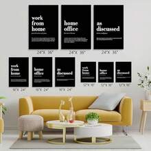 GUBIYU Black Hustle Grind Execution Wall Art Set Of 3 Framed Canvas Office Inspirational Motiviational Wall Decor Art Positive Quotes Posters Living Room Pictures Walls Decor Mens Guys 12x16 - 黑白家庭辦公室藝術 - 查看 2