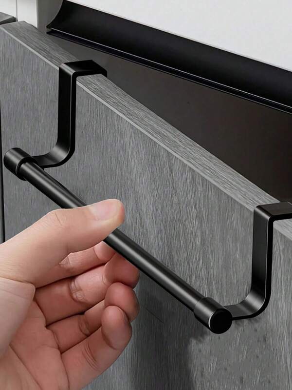 1pc Stainless Steel Towel Bar - Punch-Free, Easy Installation. Hang It On Bedroom, Living Room, Kitchen, Or RV Cabinet Doors Or Behind Doors. Perfect For Towels, Bath Towels, And Cleaning Cloths.