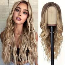 Elegant, Loosely Wavy Wig For Women – Long-Fiber Tang, 130% Density, Comfortable Rose Net Cap, Natural Look And Feel, Versatile Styling Options - Wig - Wig - Women's Wig - Hair Extensions - Black Wig - Hair - Hair Extensions - Cosplay - Real Hair Wig - Hair Extensions - Glue-Free Wig - Hair Strands - Women's Wig - Hair - Gradient - 查看 1