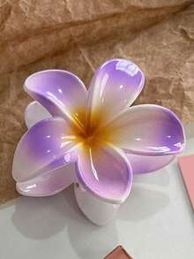 3 pezzi/1 pezzo Fermagli per capelli in plastica leggera da donna, con fiore grande in sfumature di rosa, viola e blu, di 7,5 cm/2,95 pollici, eleganti e semplici, di colore solido, adatti per uso quotidiano, casual, festa, pendolarismo, spiaggia, acconciatura, trucco, accessori per outfit. Accessori per capelli da donna, fermagli autunnali, adatti per vacanze e outfit invernali.