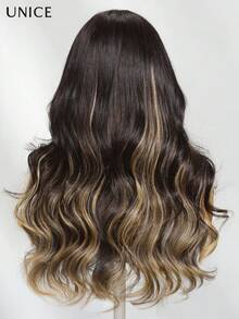 UNice 7x5 Bye-Bye Knots™ Lace Closure & 13x4 Pre-Everything™ Lace Frontal Loose Wave Butterscotch Highlights Brown With Free Face Framing Bangs Wig Glueless Human Hair Put On And Go Wig Pre Cut Pre Plucked Bleached Invisible Knots 150% Density - 流行色(其他顏色) - 查看 7