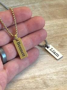 1PC Boys Name Necklace - Personalized Jewelry For Boys - Custom Engraved Necklace Gift For Boys And Girls - Birthday Gift - Dude Necklace, Letter, (Chain Length:60cm/23.62inch), Back To School Fashion, Graduation Gift 2026, Everyday Wear - Multicolor - View 3