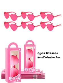 1-20 Pasang Kacamata Tanpa Bingkai Berbentuk Hati Warna Permen yang Menyenangkan untuk Wanita dan Pria, Hadiah Pesta - Rose Red - View 11