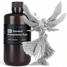 ELEGOO 3D Resina Estándar LCD 405nm Curado, Resina 3D para Impresora 3D LCD, Standard Resin Fotopolímero con Alta Precisión y Baja Contracción, Resin 3d Printer (1000g Gris) - 8K Blanco Humo 1000g - Ver 12