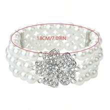 1pc 1920s-Inspired Faux Pearl Bracelet, Gatsby Great Elastic Faux Pearl Bracelet, Roaring 20s Accessories Halloween