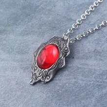 1 pieza Colgante collar de Dante de Devil May Cry 5 con gemas rojas y azules, collar de cuerda larga, regalos vintage para hombres - Multicolor - Ver 6