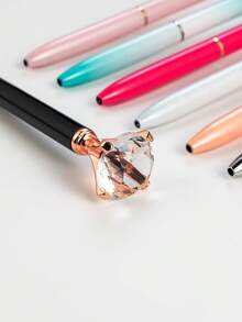 Customized Text LOGO Metal Rhinestone Ball Pen, Creative Crystal Scepter Pen, Student Award Rhinestone Pen,For School Supplies,Back To School - Rose Gold - View 9