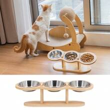 Elevated Cat Food Bowl, 3 Stainless Steel Raised Cat Bowls With Stand, 15°Tilted Cat Bowl For Indoor Cats, Anti Vomitting, Whisker Fatigue And Dishwasher - 700ml - Xem 6
