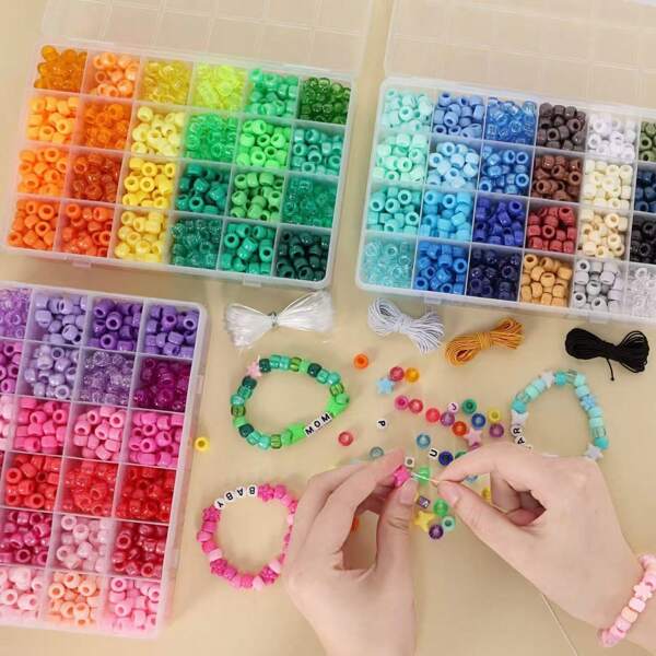 DIY Bracelet Craft Kits - Friendship Bracelet Kits With Kandi Pony Beads, Letter Beads, Crafting Jewelry Beads For DIY Adult Gifts, Pony Beads