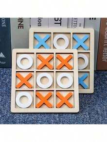 木制井字棋 - 经典的三子棋桌面游戏，适合成人，益智玩具，增强逻辑思维和策略思维，适合两人互动，适合家庭、旅行和聚会，采用耐用的天然木材制成，趣味教育玩具，促进亲子互动，是学前教育和休闲时光的理想选择。 - 彩色 - 查看 10