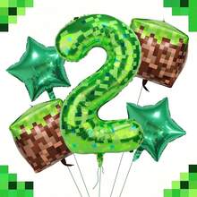 1 Set mit 40 Zoll grünen Zahlenballons 0-9, moderne Pixel-Stil grüne Folienballons, Pixel-Würfel Aluminiumfolienballons geeignet für grüne Geburtstagballons, Pixel-Welt-Spiel-Thema Geburtstagsdekoration, Spiel-Thema Geburtstagsdekoration, geschlechtsneutrale Geburtstagsdekoration, Abschlussfeier, Jahrestag, Feier, Familientreffen, Feiertagsdekoration, Wald-Thema Geburtstag, Themen-Geburtstag, Fotorequisiten. - Verschiedenfarbig - Übersicht 4