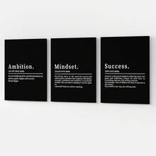 GUBIYU Black Hustle Grind Execution Wall Art Set Of 3 Framed Canvas Office Inspirational Motiviational Wall Decor Art Positive Quotes Posters Living Room Pictures Walls Decor Mens Guys 12x16 - A010 黑白 - 查看 11