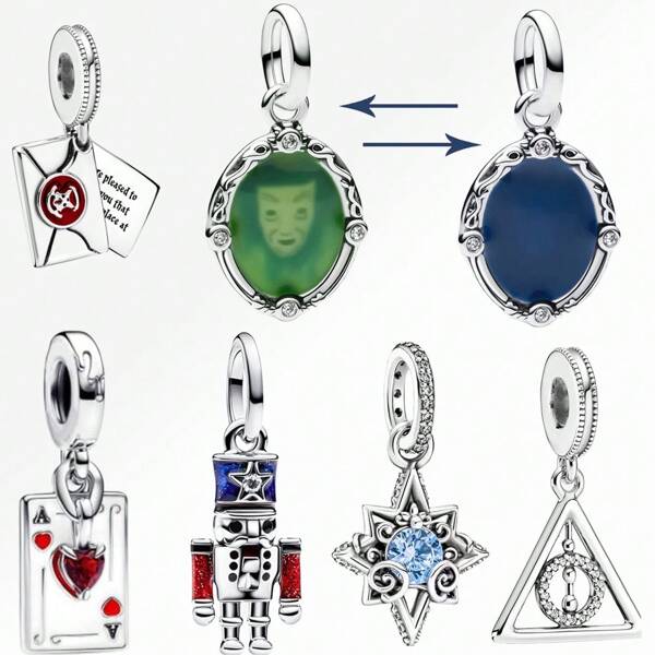 Disney 1 Pc Fashion Camera Bag Pencil Dangle Charm Silver Plated Fit Bracelet Necklace DIY Holiday Gift