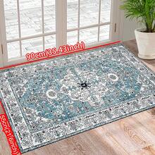 1pc Mint Green Bohemian Super Soft Microfiber Velvet Kitchen Rug, Non-Slip Cushioned Farmhouse Kitchen Mat, Bohemian Colorful Kitchen Rug, Modern Absorbent Non-Slip Kitchen Floor Mat, Runner Rug, Entryway Rug, Small Kitchen Rug, Kitchen Area Rug, Doormat, Foot Pad, Shoe Scraper Mat, Suitable For Floors, Comfort Standing Mat, Running Mat, Entryway Hallway Rug, Party Decor Carpet, Multiple Sizes Available