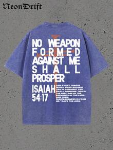 Y2K,NO WEAPON FORMED AGANST ME SHALL PROSPER,54:17,My Love....Retro Washed Heavy Cotton Wash T-Shirt, Multiple Colors To Choose From, A Surprise Gift For Family And Friends - Xanh đậm - Xem 2