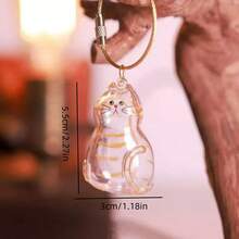 1 个宠物毛发收集瓶，透明瓶子，带有创意猫咪图案，可以保存宠物毛发作为纪念品 - 彩色 - 查看 3